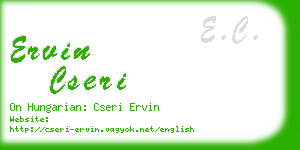 ervin cseri business card